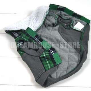 New Checker Flanel Winter Coat Vest Dog Clothes Anysize  