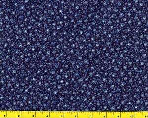 Light Blue Roses Dk Blue Quilting Fabric by Yard #1023  