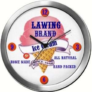  LAWING 14 Inch Ice Cream Metal Clock Quartz Movement 