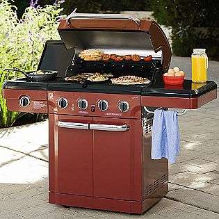 Burner Gas Grill with Side Burner   Red  Kenmore Outdoor Living Grills 