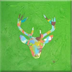 Bull Loney Antlers Silhouette Canvas Reproduction