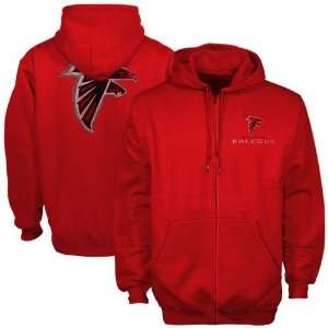  Atlanta Falcons Red Touchback Full Zip Hoody Sweatshirt 