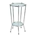 Adesso Pedestal Table   Cosmopolitan Chrome Finish with Frosted Glass