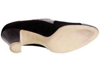 Vintage Black Mary Jane Suede/Leather Heels Shoes 1930s LAdies Size 7 
