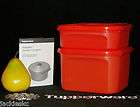tupperware new stuffable square modular mates canisters 2 sizes red