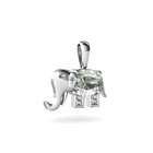 Jewels For Me Oval Cut 14K White Gold Green Amethyst Elephant Pendant