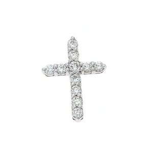    0.35CTW 14K White Gold Genuine Diamond Cross Pendant Jewelry