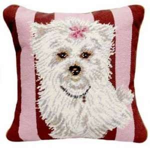  Lacee the Westie Needlepoint Pillow