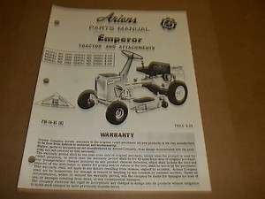 c77) Ariens Parts List Manual Emperor Riding Mower  