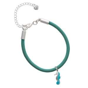  Seahorse   Blue Charm on a Teal Malibu Charm Bracelet 