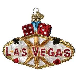  Old World Christmas Las Vegas Sign Glass Ornament 