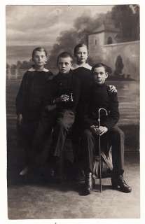 1910s Imperial Russia Teenage School Boys Girls wit Binocular and Cane 