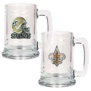 New Orleans Saints NFL 2pc 15oz Glass Tankard Set  Sports 