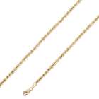 IceNGold 10K Yellow Gold Hollow Rope Chain Necklace with Lobster Clasp 