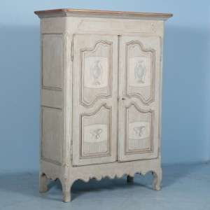Captivating Antique French Armoire W/Gold/White c1920s Capital Legs 