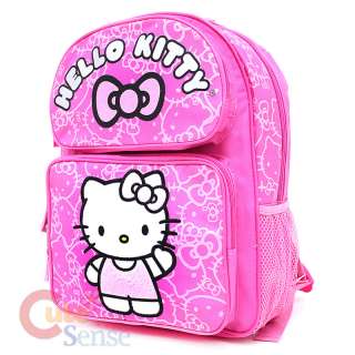 Sanrio Hello Kitty School Backpack 14 Medium Bag  Pink Glittering 
