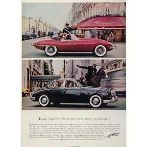  1962 Print Ad Jaguar XK E Sports Car Roadster 3.8 Sedan 