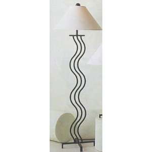  Curve Metal Base Style Floor Lamp w/Ivory White Fabric 