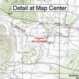   Topographic Quadrangle Map   Smyrna, Tennessee (Folded/Waterproof