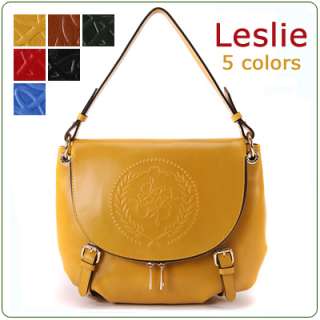   KOREA]NWT Genuine leather LESLIE handbag shoulder bag purse+long strap