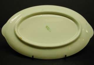   Wheeling Porcelain Oval Relish Plate China Dish Art Deco Floral  