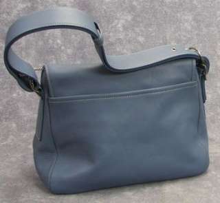 Vintage COACH Light Blue Leather Legacy Flap Handbag Purse  