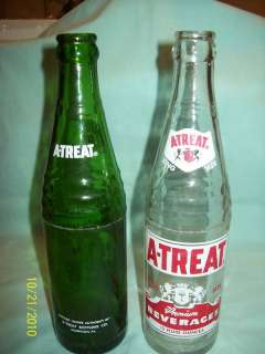 Vintage A TREAT Soda Pop Bottle Set of Two GREAT SET  