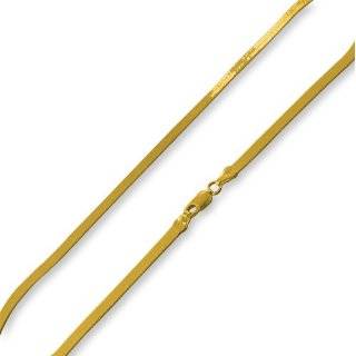  14K Gold Plated Silver 16 Herringbone Chain Necklace 9mm 