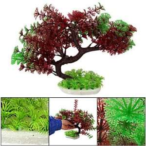  Como Red Green Plastic Pine Plants Decoration Fish Tank 