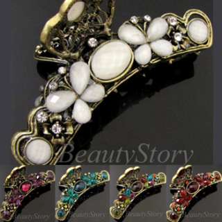 this gorgeous metal hair claw clip with sparkling rhinestones and 
