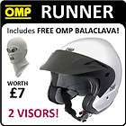 SC610 OMP RUNNER HELMET S 55 57cm WHITE SALE PRICE BIKES KARTING 