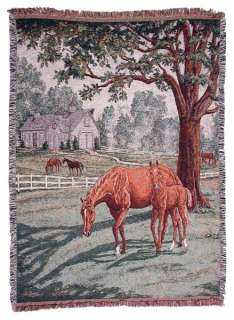 Lazy Meadow horse theme throw/tapestry decor  