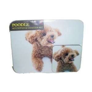  Poodle Mouse Pad and Coasters Set