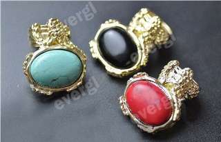Fashion Jewelry New Europe Style Big Stone Gold tone Ring 3 Color 