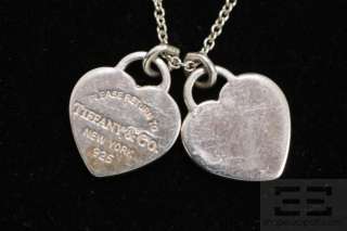   Co. Sterling Silver Return to Tiffany Mini Double Heart Tag Necklace