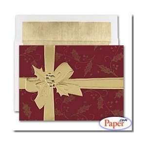  Masterpiece Holiday Cards  BURGUNDY GIFT WITH RIBBON   (1 