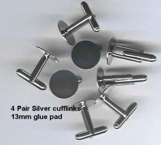 Silver Findings blanks cufflinks Button jewelry 15mm  