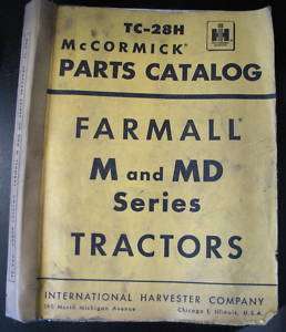 IH McCormick Farmall M / MD Tractors Part Manual Orig  