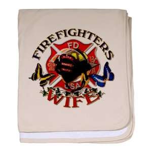  Baby Blanket Petal Pink Firefighters Fire Fighters Wife 