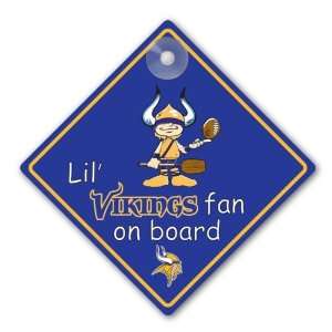  Minnesota Vikings NFL Lil Fan on Board Sign Sports 