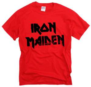 Iron Maiden Logo metal rock music t shirt  