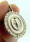 antique silver miraculous medal virgin mary pearl cryst returns 