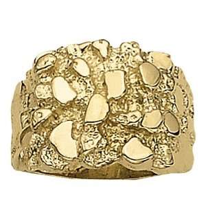  18K Yellow Gold Mans Nugget Ring Jewelry
