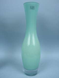 14 1/2 Handblown Green Vase   Made in Poland by LSA  