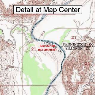 USGS Topographic Quadrangle Map   Red Shirt NE, South Dakota (Folded 