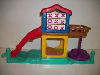 Fisher Price Little People School House Play Ground Fort w/ Slide Tic 