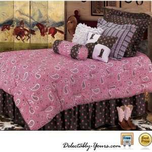  Pink Paisley Cowgirl Bedding Comforter Set & 2 Pillows 