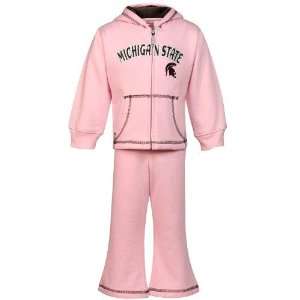 Nike Michigan State Spartans Toddler Pink Full Zip Hoody & Sweatpants 