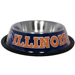  Illinois Fighting Illini Stainless Steel Dog Bowl Sports 