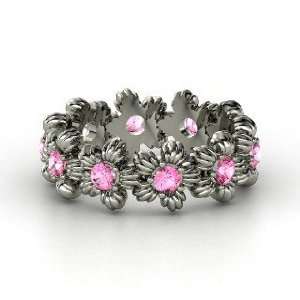    Lei Eternity Ring, 14K White Gold Ring with Pink Sapphire Jewelry
